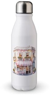 MAXIKIWI Borraccia a parete singola con tappo a vite, in alluminio leggero non isolato, senza BPA, a prova di perdite, con case vintage, 500 ml