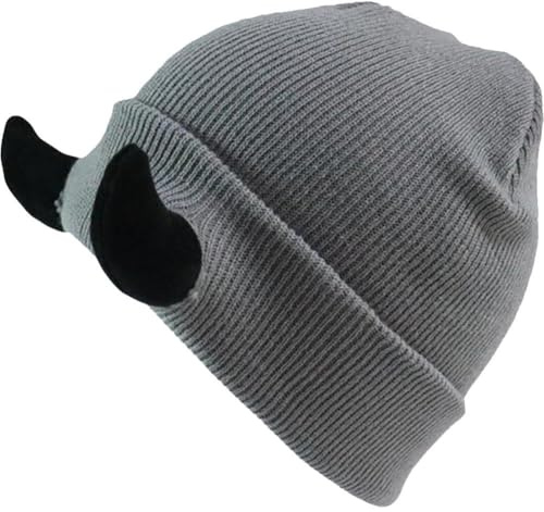 Lipfer Devil Horns Herrenmütze, Strickmütze Hörnern, Damen Hip Hop Daemon Horns Cap Für Winter, Warm, Ski, Outdoor, Scuttle