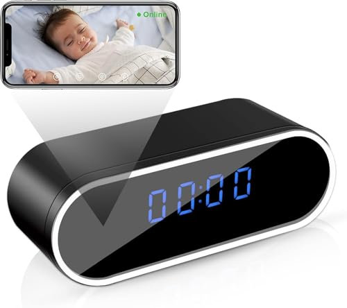 HopeGem Spy Hidden WIFI Clock Camera – WLAN Full HD 1080P/4K with APP Control Wireless Cameras – For Family Office Store Housekeeper Nanny Secret Safety Cam