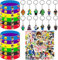 HYZMSZA 74 Pezzi Regalini Fine Festa Compleanno R-oblox, R-oblox Gadget Compleanno Bambina, Regalino Compleanno Bambini Invitati Gadget da Festa con Adesivi Braccialetto Portachiavi