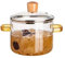 Pentola di cottura in vetro con coperchio, 1,6 l, in vetro trasparente, resistente al microonde, resistente al calore