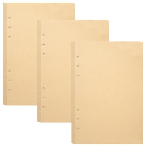 WhizNook 135 Blatt A5 Kraftpapier Nachfüllpapier, A5 Papier 6 Löcher Nachfülleinlagen, Nachfüllpapier A5 Nachfüllbar, Blanko, Nachfüllbare Refill Paper für Notizbuch Tagbuch Skizze Malerei