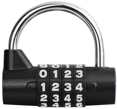 Aiyraa Zahlenschloss 4 Stellig (Schwarz)– Innovatives Zahlenschloss Vorhängeschloss mit Zahlencode & Reset-Funktion, Wasserdicht & Rostschutz, Robustes Sicherheitsschloss für Schule, Gym, Fahrrad, ect