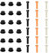 JIEHU 18 Sets Number Plate Screws (36 Pcs), Car License Plate Screws and Nuts Kit, Plastic Numbers Plates Bolts for Car Auto Motorcycle (White, Black and Orange）