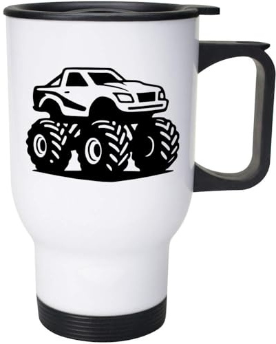 Azeeda 400ml 'Monster Truck' Reusable Coffee/Travel Mug (MG00090963)