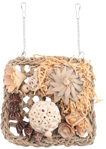 Sefdrert Bird Toys, Parakeet Toys Bird Foraging Toys Grass Mat Climbing Wall for Parakeet,Parrot,Cockatiel,Conure,Lovebird