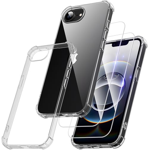 FLLAO 3 in 1 für iPhone 17e Hülle/16e Hülle, Durchsichtig | 2 Schutzfolie, Integriertes Luftkissen, Stoßfest Kratzfest Weich TPU Handyhülle, Transparent Schutzhülle