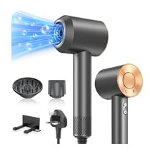 Ionic Hair Dryer 2000W, 110000r/min High Speed Hairdryers 4 Heat 3 Speed Settings Fast Drying NTC Smart Temp Control Self-Cleaning Mode with 2 Nozzles Portable Women Hairdryer for Travel Home Salon