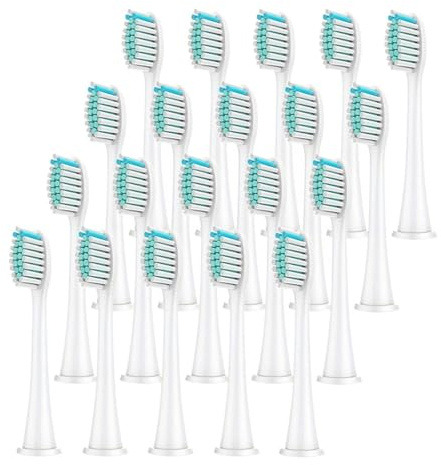 20 Ersatz-Zahnbürstenköpfe, kompatibel mit Aufsteckbürsten for optimale Reinigung(White)