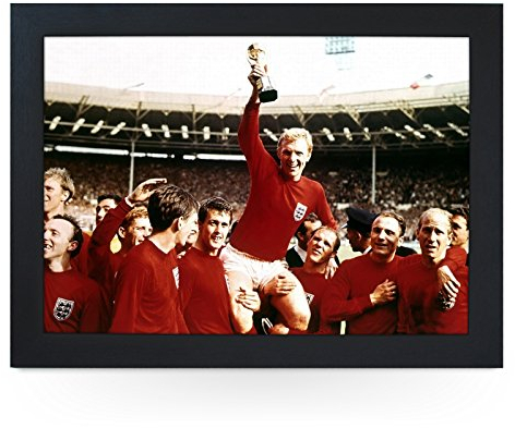 Portable Lap Desk Tray (England World Cup Winners 1966) Handmade Wooden Frame, Beanbag Cushioned Bottom | Computers, Laptops, Meals, Food | L0221 Black