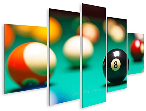 islandburner Bild auf Leinwand Billard Kugeln Auf Billardtisch Schwarze Acht Bilder Wandbilder Poster