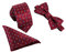WANYING Herren Klassische 6 * 12cm Fliege & 6cm Schmale Krawatte & 22 * 22 cm Einstecktuch 3 in 1 Sets - Gepunktet Burgund Rot