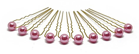 10 épingles à cheveux perle - Bijoux de cheveux mariée - couleur or - Rose