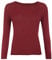 Women Long Sleeve T-Shirt Top Basic Casual Plain Stretch Vest Body Blouse Tee Layering, S/M 8-10, Wine