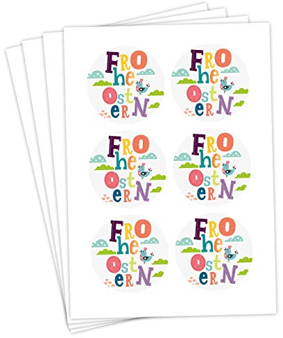 Papierdrachen 24 Oster Aufkleber zum Basteln und Dekorieren - Motiv Frohe Ostern - Sticker Nr 40 - Ostern 2021