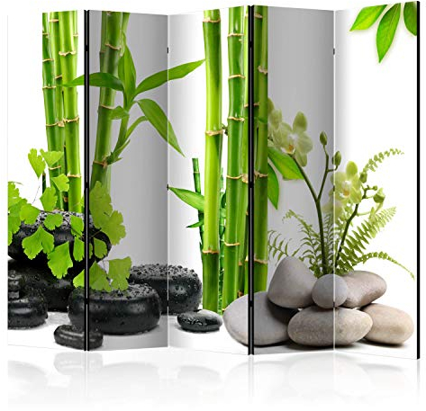 murando - Paravent Raumteiler Innen Bambus grün 225x172 cm einseitig auf Vlies-Leinwand Bedruckt Trennwand Spanische Wand Sichtschutz Raumtrenner Home Office Zen Spa b-C-0230-z-c