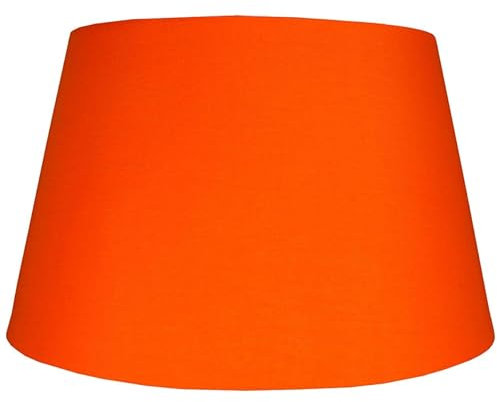 Cotton Drum Shade - Burnt Orange (12inch 30cm Dia) - Ceiling Lampshade or Shade for Table Lamp for Living Rooms, Bedrooms, Halls