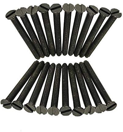 Black Nickel Flat Head Long Electrical Socket Switch Screws (20, 40mm)