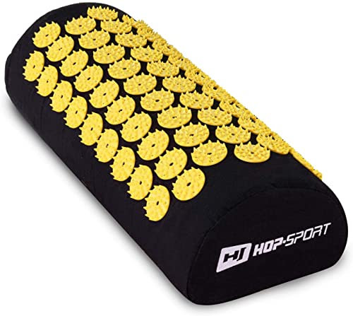 Hop-Sport Akupressurkissen HS-C037AP Nagelkissen zur Erleichterung der Kopf-Nackenschmerzen in den Abmessungen 37 cm x 14 cm x 10 cm (Gelb)