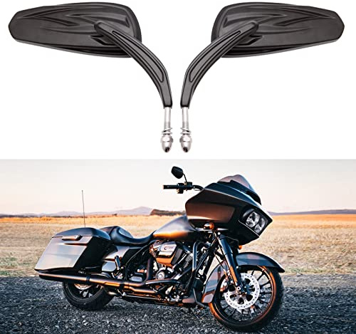 DREAMIZER Motorrad Rückspiegel, 8mm Motorrad Spiegel Ersatz für Sportster XL883 1200 Dyna Softail Low Rider Street Glide Electra Glide Road Glide