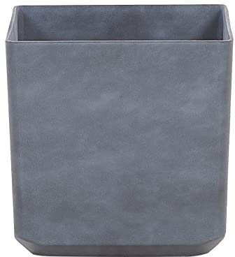 Beliani Pot à Fleurs Cache-Pot Décoratif Carré 43 x 43 x 43 cm Gris en Mélange de Pierre et Fibres de Verre Parfait pour Intérieur et Extérieur