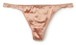 Intimissimi Woman's Silk and Lace G-String in Natural, Size L