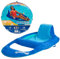 SwimWays Fauteuil inclinable à ressort pour piscine, flotteur de piscine gonflable pour adulte avec gonflage rapide, porte-gobelet et repose-pieds pour enfants de 15 ans et plus, bleu