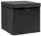 vidaXL 4X Aufbewahrungsbox mit Deckeln Zusammenklappbar Spielkiste Regalkorb Faltkiste Korb Kinderbox Box Kiste Faltbox 28x28x28cm Schwarz