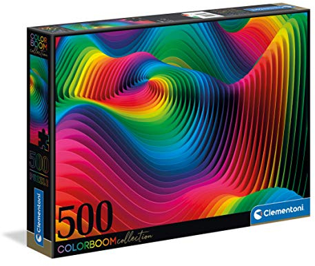 Clementoni 35093 Waves – Puzzle 500 Teile, Colorboom Collection, Geschicklichkeitsspiel für die ganze Familie, modernes Legespiel, Erwachsenenpuzzle ab 14 Jahren