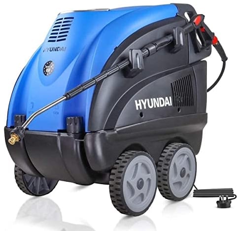 Hyundai Hot Pressure Washer, 2170PSI Jet Washer, 140°c, 2800w / 2.8kW, 110 Degree Max Temp, 10m Hose, 5m Power Cord, Built-in Detergent Tank with 1 Year Warranty
