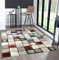 the carpet Monde Deluxe Wohnzimmer Teppich Hand Carved, Kurzflor, Bunt, Blau, Weiß, Rot, Grau, Gold, Quadrat Muster, 200 x 290 cm