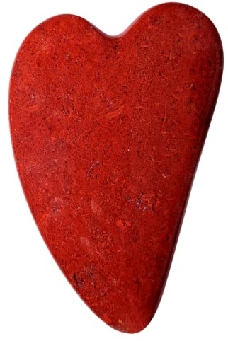 EUSICE - Gua Sha Roter Jaspis Naturstein, Augen- und Gesichtsmassage, Entspannung für Körper & Geist, Werkzeug für Altersverhinderung-Gesichtsbehandlungen, 100% Handgefertigt aus rohem Stein