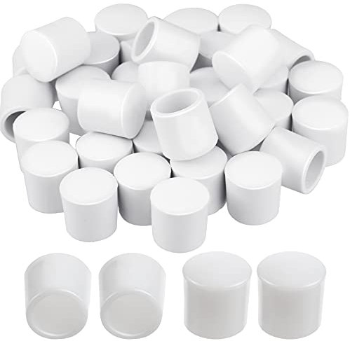 Door Stop Bumper Tips 0.39 Inch Door Rubber Stop Bumper Replacement Stopper Tips Caps for Door and Wall Protection, White (20 Pieces)