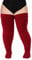 Moon Wood Kniestrümpfe Damen Extra Lange Overknees Strümpfe Damen Thigh High Socken Soft Warme Stulpen Große Größe Weinrot