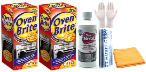 2 Packs of Oven Brite Antibacterial Oven Cleaning Kit – 2X 500 ml Bottle - with Ultra Absorbent Cleaning Cloth