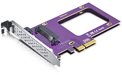 10Gtek U.2 SFF-8639 auf PCIe Adapter, PCIe 3.0 X4 Erweiterungskarte für 2.5’’ U.2 NVMe SSD or 2.5 SATA SSD, mit Full Height Bracket