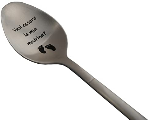 Cuillère d'annonce de grossesse pour marraine, idée cadeau originale et personnalisée pour faire votre demande, annonce drôle et inhabituelle naissance d'un enfant, cuillère à café/dessert