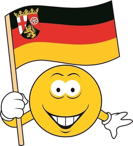 U24 Aufkleber Smily mit Rheinland-Pfalz RLP Smiley 11 x 10 cm Autoaufkleber Sticker Konturschnitt