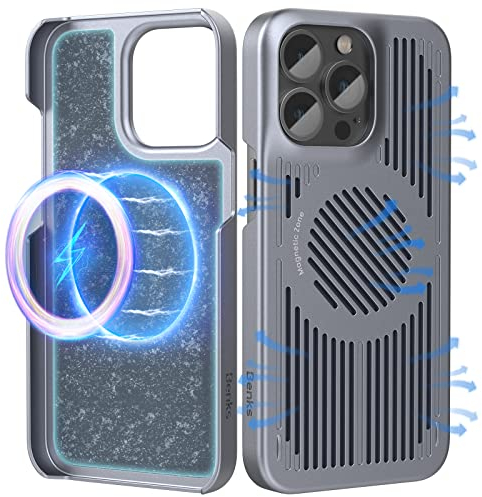 BENKS Innovative Magnetische Kühlung Schutzhülle Kompatibel mit iPhone 13 Pro,Mechanisches Design Harte PC Wärmeableitung Atmungsaktive Gaming Hülle iPhone 13 Pro Unterstützen Sie das Kabellose Laden