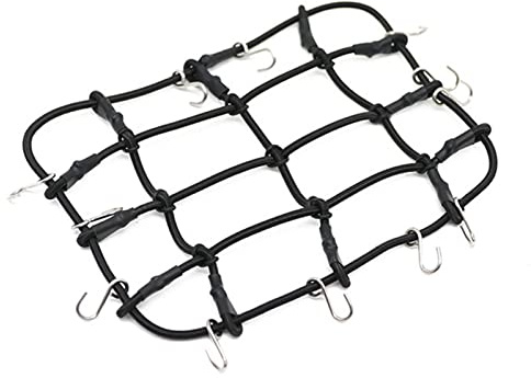KEEDA RC Model Car Luggage Net, 130x100mm Rooftop Cargo net with Hooks for 1/12 RC Crawler Car MN D90 D99 MN99S Accessories (Black)