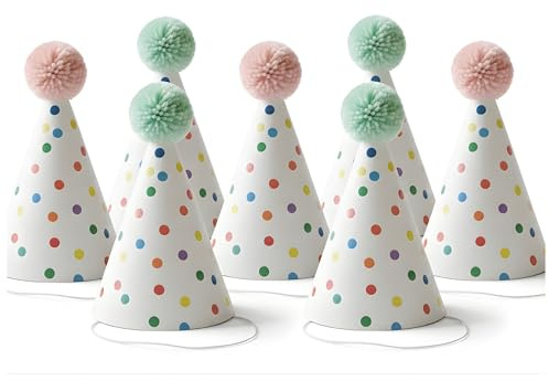 AKH® Birthday Party Hats | Pack of 6 | Cone Hats | Birthday Party Accessories | Birthday Decoration Celebration Cone Hats | Birthday hats with Elastic Band | For Adults and Kids