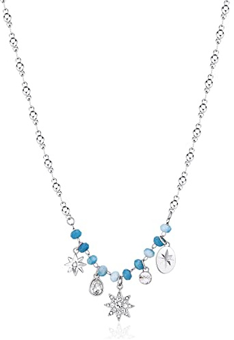 Brosway Collana Donna in Acciaio | Collana Con Cristalli,pietre Naturali E Simbolo Stella | Collezione Chakra - BHKN084