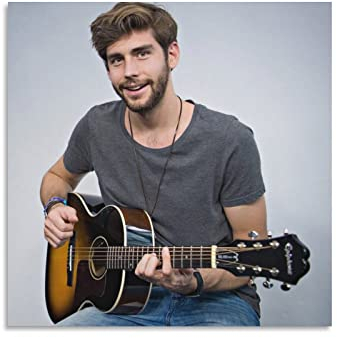 LINBAI Poster von Alvaro Soler Singer (8) Leinwand-Kunstdruck, Poster, Foto, Bild, Malerei, Poster, Raumdekoration, 40 x 40 cm