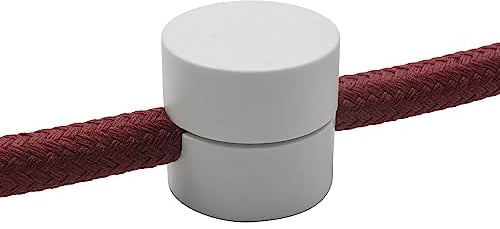Amarcords - 5 descentralizadores de techo o pared para lámparas y suspensiones. Gancho de pared pasacables con ajuste de cable visible - Descentralizador de cable eléctrico color BLANCO