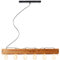Lightbox 6 flammige Hängelampe - Pendelleuchte im Landhaus Stil - mit kürzbarem Kabel - 150 x 90 x 14 cm - E27 Fassung - max. 42 W - aus Metall/Holz - in Schwarz/Braun