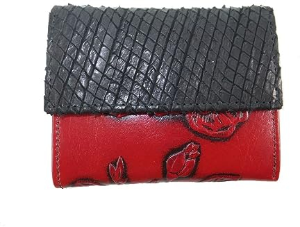 déqua Unikat Mini Geldbörse G 45 rot-schwarz