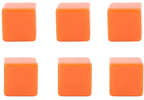Blocchi di dadi vergini a 6 facce da 30 mm blocchi di dadi per fai da te in plastica (arancione)