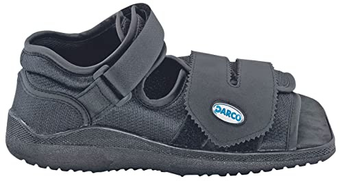 DARCO MedSurg - Scarpa terapeutica post-operatoria con sistema sanitario, stabilizzatore post-operatorio, per alleviare la pressione, per piede destro o sinistro, colore nero