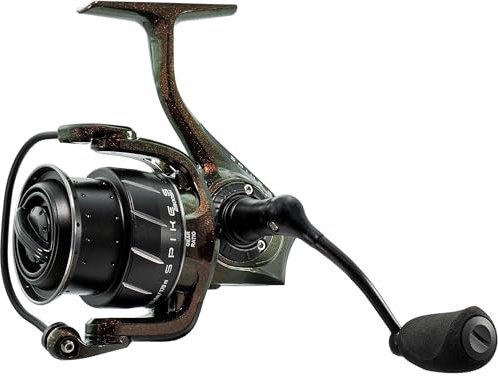 Abu Garcia Spinnrolle, Spike S Spinnrollen, Raubfischangeln, Süßwasserangler, Barsch, Hecht, Zander, Schwarz, 5,2:1 Übersetzung, robust & leicht, 7+1 Lager, 2500S