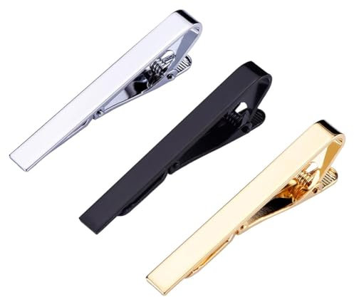 EIHI 3 pièces épingles à Cravate, Pinces à Cravate, Pinces à Cravate pour Hommes, Broches de vêtements, Pinces à Cravate pour la Vie Quotidienne des Hommes
